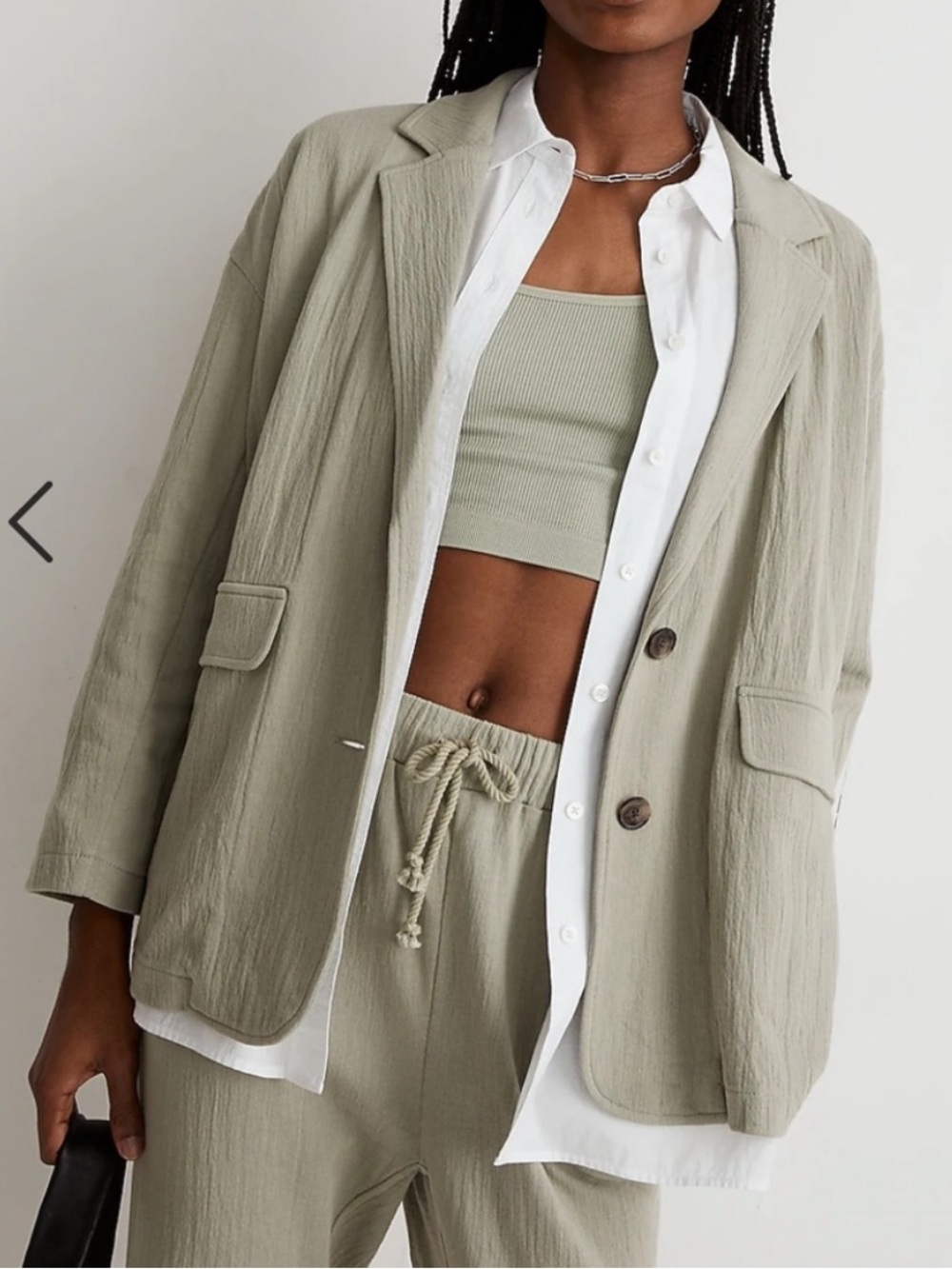 Madewell Rumpled Terry Blazer Academia Neutral Earthy Layering Indie Oversized